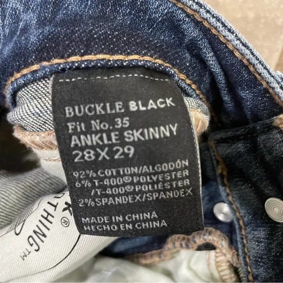 Buckle Black Women’s Fit No 35 Ankle Skinny Jeans Sz 28‎ x 29 - Picture 12 of 16